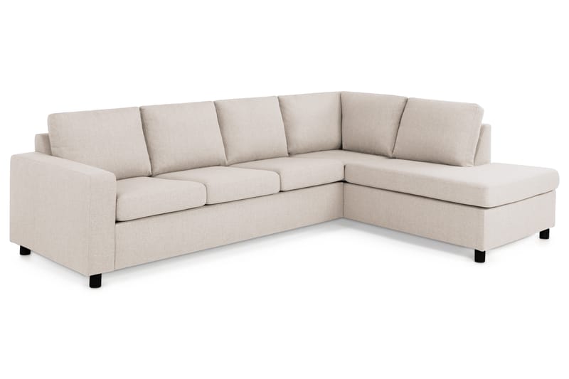 Crazy 4-sits Högervänd L-formad Schäslongsoffa i Tyg - Beige - Möbler - Vardagsrum - Soffor - Divansoffa & schäslong
