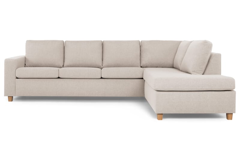 Crazy 4-sits Högervänd L-formad Schäslongsoffa i Tyg - Beige - Möbler - Vardagsrum - Soffor - Divansoffa & schäslong