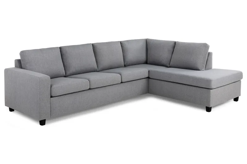 Crazy 4-sits Högervänd L-formad Schäslongsoffa i Tyg - Grå - Möbler - Vardagsrum - Soffor - Divansoffa & schäslong