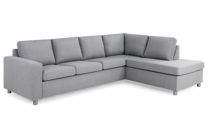Crazy 4-sits Högervänd L-formad Schäslongsoffa i Tyg - Grå - Möbler - Vardagsrum - Soffor - Divansoffa & schäslong