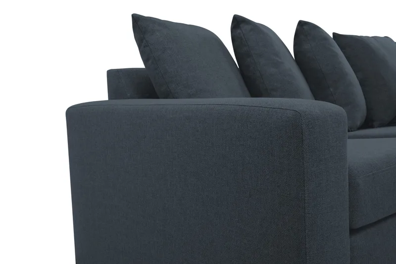 Crazy 4-sits Högervänd L-formad Schäslongsoffa i Tyg inkl Kuvertkuddar - Blå - Möbler - Vardagsrum - Soffor - Divansoffa & schäslong