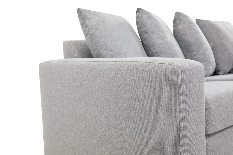 Crazy 4-sits Högervänd L-formad Schäslongsoffa i Tyg inkl Kuvertkuddar - Grå - Möbler - Vardagsrum - Soffor - Divansoffa & schäslong