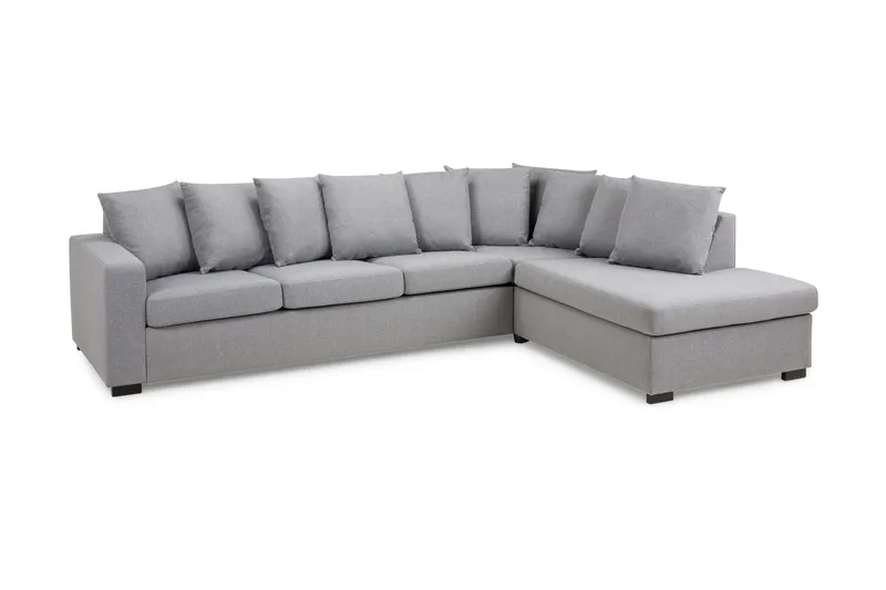 Crazy 4-sits Högervänd L-formad Schäslongsoffa i Tyg inkl Kuvertkuddar - Grå - Möbler - Vardagsrum - Soffor - Divansoffa & schäslong