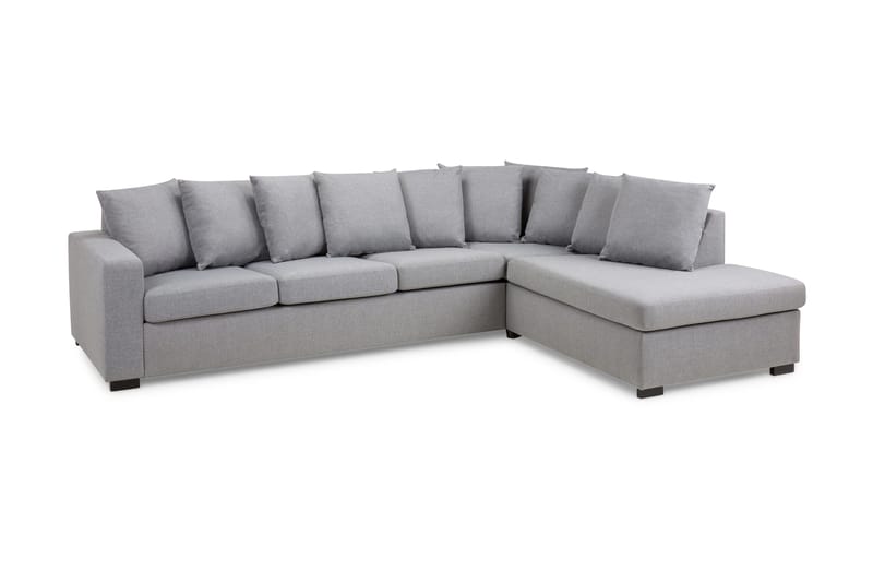 Crazy 4-sits Högervänd L-formad Schäslongsoffa i Tyg inkl Kuvertkuddar - Grå - Möbler - Vardagsrum - Soffor - Divansoffa & schäslong