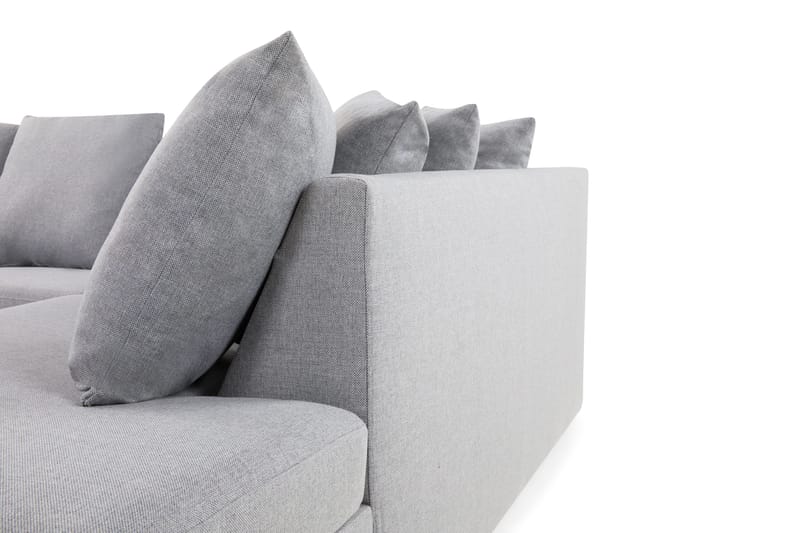 Crazy 4-sits Högervänd L-formad Schäslongsoffa i Tyg inkl Kuvertkuddar - Grå - Möbler - Vardagsrum - Soffor - Divansoffa & schäslong