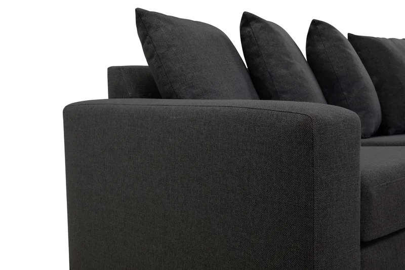 Crazy 4-sits Högervänd L-formad Schäslongsoffa i Tyg inkl Kuvertkuddar - Mörkgrå - Möbler - Vardagsrum - Soffor - Divansoffa & schäslong