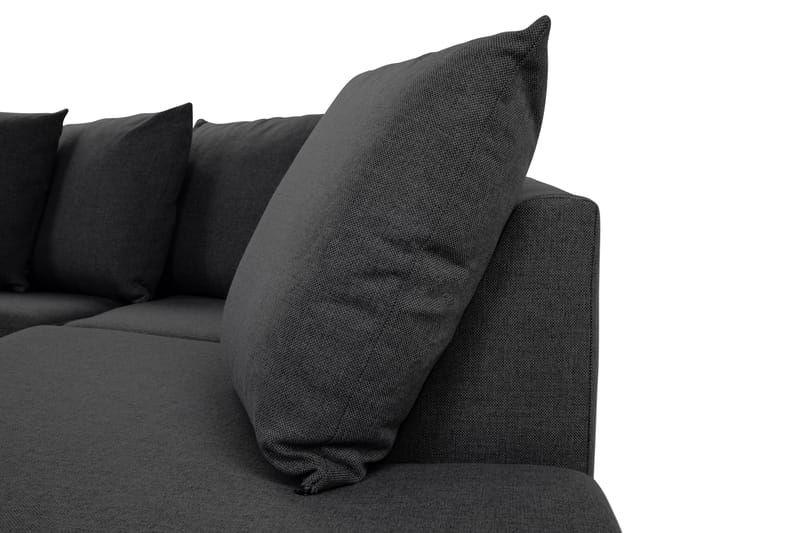 Crazy 4-sits Högervänd L-formad Schäslongsoffa i Tyg inkl Kuvertkuddar - Mörkgrå - Möbler - Vardagsrum - Soffor - Divansoffa & schäslong
