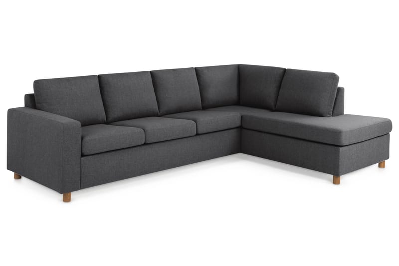 Crazy 4-sits Högervänd L-formad Schäslongsoffa i Tyg - Mörkgrå - Möbler - Vardagsrum - Soffor - Divansoffa & schäslong