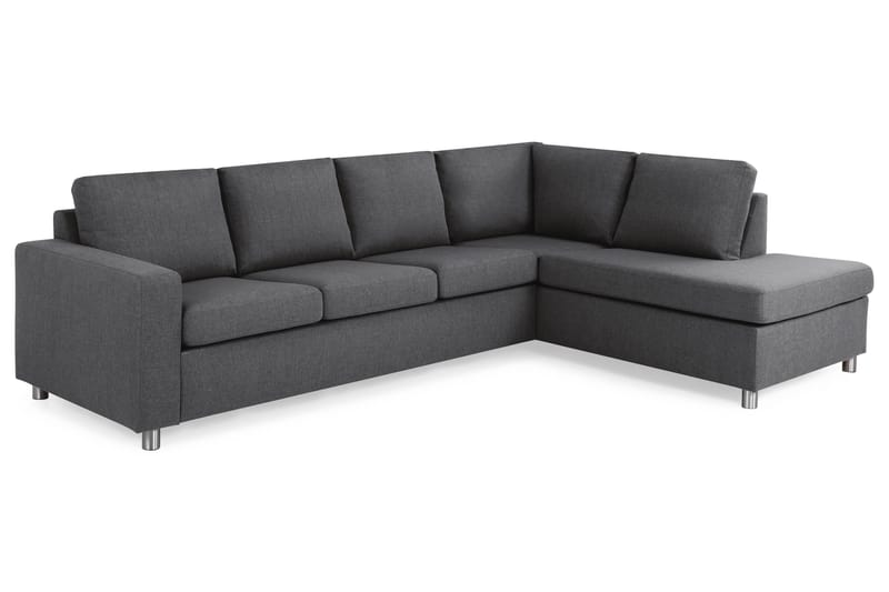 Crazy 4-sits Högervänd L-formad Schäslongsoffa i Tyg - Mörkgrå - Möbler - Vardagsrum - Soffor - Divansoffa & schäslong