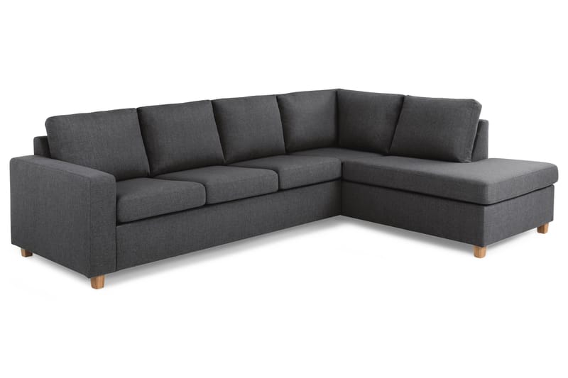 Crazy 4-sits Högervänd L-formad Schäslongsoffa i Tyg - Mörkgrå - Möbler - Vardagsrum - Soffor - Divansoffa & schäslong
