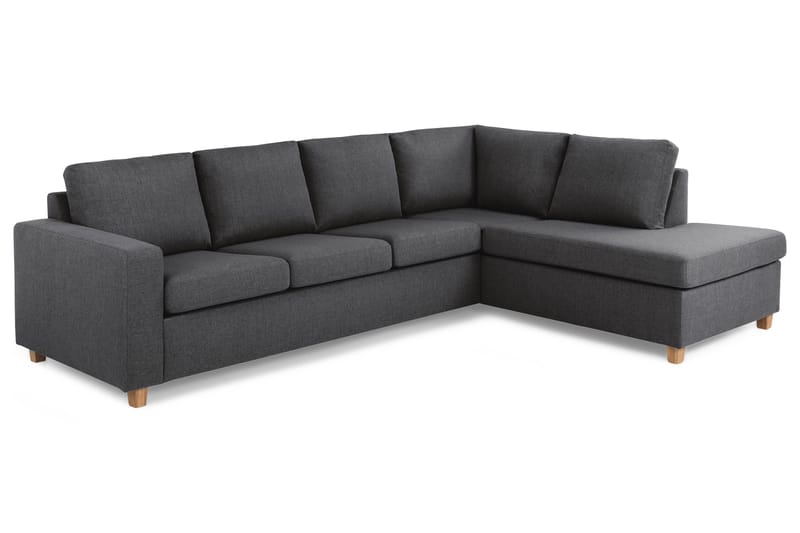 Crazy 4-sits Högervänd L-formad Schäslongsoffa i Tyg - Mörkgrå - Möbler - Vardagsrum - Soffor - Divansoffa & schäslong