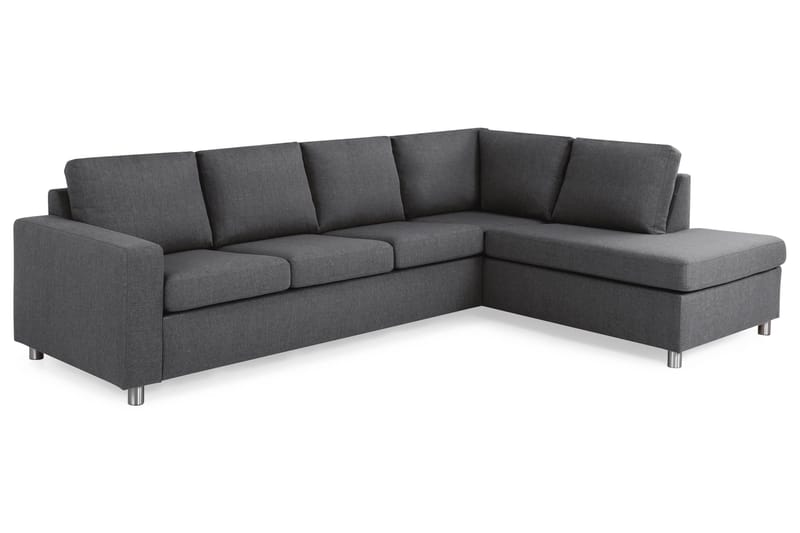 Crazy 4-sits Högervänd L-formad Schäslongsoffa i Tyg - Mörkgrå - Möbler - Vardagsrum - Soffor - Divansoffa & schäslong