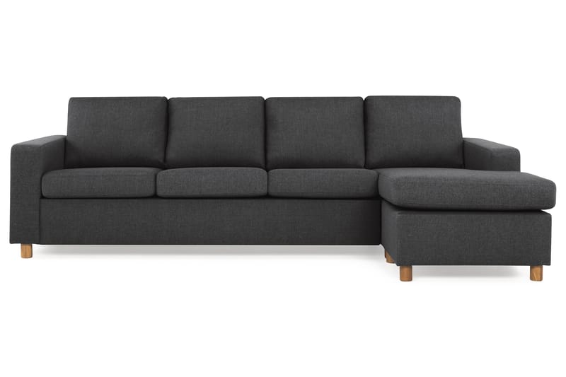 Crazy 4-sits Vändbar L-formad Divansoffa i Tyg, Antracit