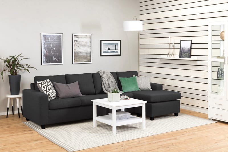 Crazy 4-sits Vändbar L-formad Divansoffa i Tyg - Antracit - Möbler - Vardagsrum - Soffor - Divansoffa & schäslong