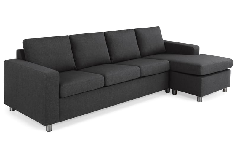 Crazy 4-sits Vändbar L-formad Divansoffa i Tyg - Antracit - Möbler - Vardagsrum - Soffor - Divansoffa & schäslong