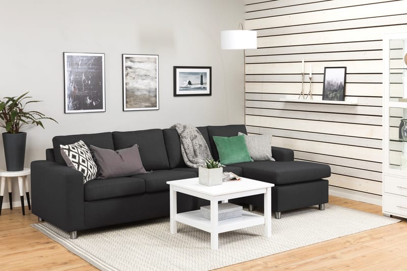 Crazy 4-sits Vändbar L-formad Divansoffa i Tyg - Antracit - Möbler - Vardagsrum - Soffor - Divansoffa & schäslong