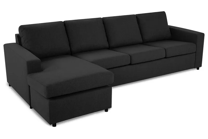 Crazy 4-sits Vändbar L-formad Divansoffa i Tyg - Antracit - Möbler - Vardagsrum - Soffor - Divansoffa & schäslong