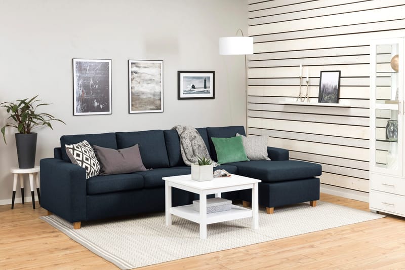 Crazy 4-sits Vändbar L-formad Divansoffa i Tyg - Blå - Möbler - Vardagsrum - Soffor - Divansoffa & schäslong