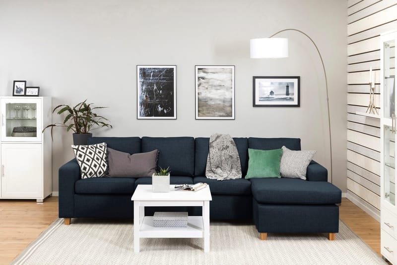 Crazy 4-sits Vändbar L-formad Divansoffa i Tyg - Blå - Möbler - Vardagsrum - Soffor - Divansoffa & schäslong