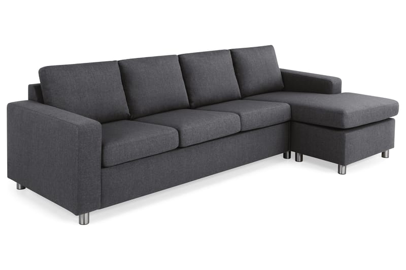 Crazy 4-sits Vändbar L-formad Divansoffa i Tyg - Mörkgrå - Möbler - Vardagsrum - Soffor - Divansoffa & schäslong