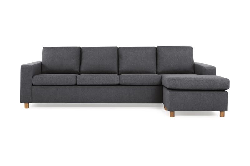 Crazy 4-sits Vändbar L-formad Divansoffa i Tyg - Mörkgrå - Möbler - Vardagsrum - Soffor - Divansoffa & schäslong