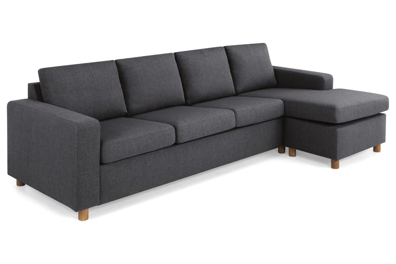Crazy 4-sits Vändbar L-formad Divansoffa i Tyg - Mörkgrå - Möbler - Vardagsrum - Soffor - Divansoffa & schäslong