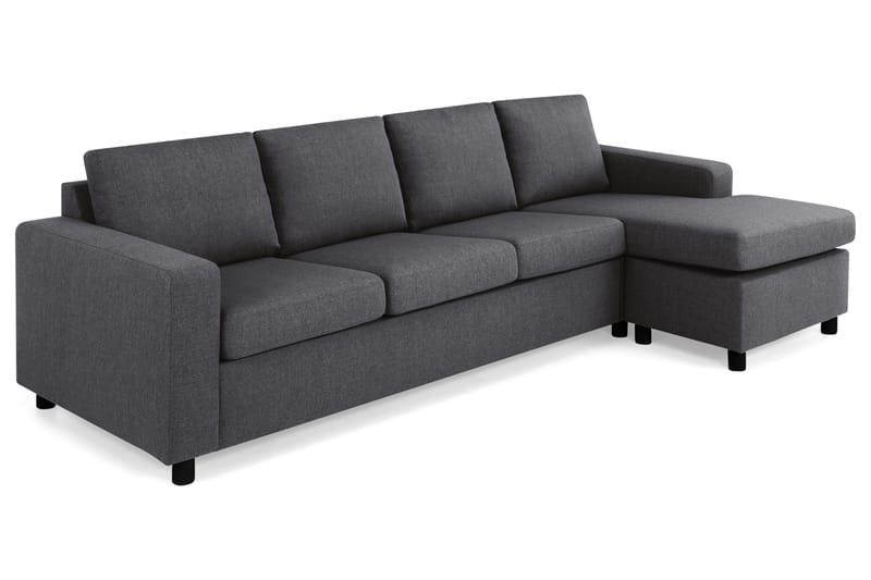 Crazy 4-sits Vändbar L-formad Divansoffa i Tyg - Mörkgrå - Möbler - Vardagsrum - Soffor - Divansoffa & schäslong