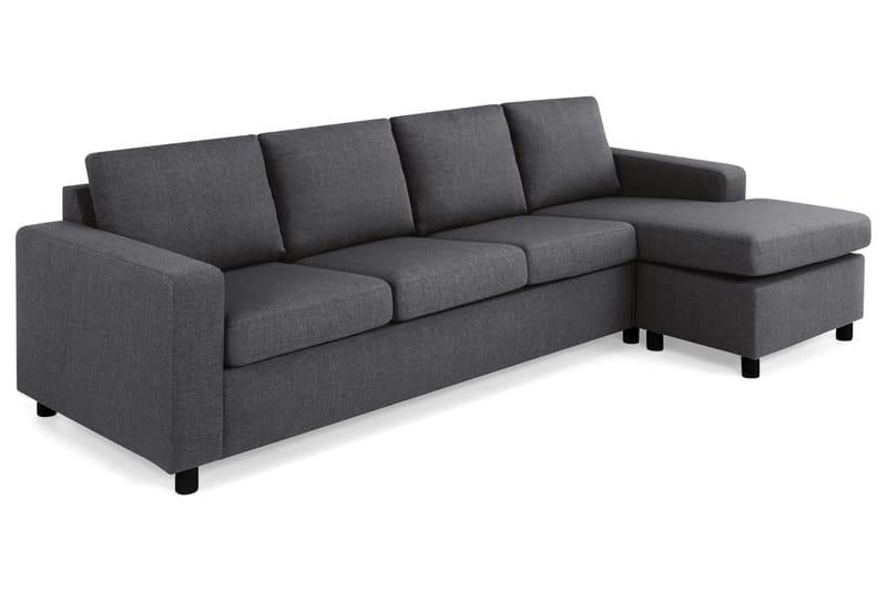Crazy 4-sits Vändbar L-formad Divansoffa i Tyg - Mörkgrå - Möbler - Vardagsrum - Soffor - Divansoffa & schäslong