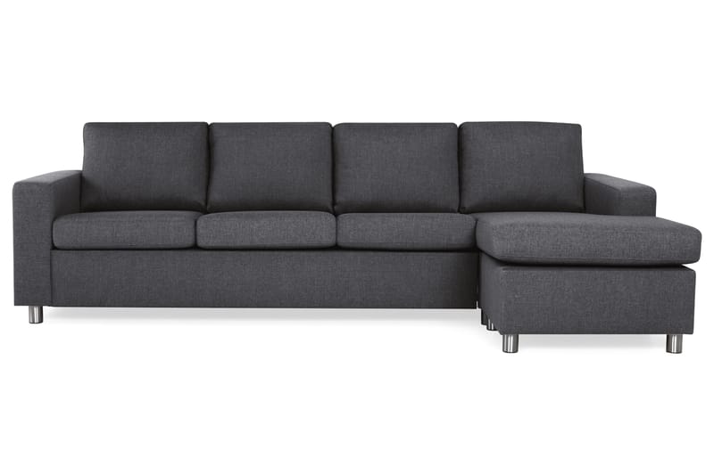 Crazy 4-sits Vändbar L-formad Divansoffa i Tyg - Mörkgrå - Möbler - Vardagsrum - Soffor - Divansoffa & schäslong