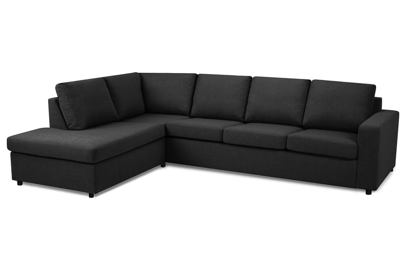 Crazy 4-sits Vänstervänd L-formad Schäslongsoffa i Tyg - Antracit - Möbler - Vardagsrum - Soffor - Divansoffa & schäslong