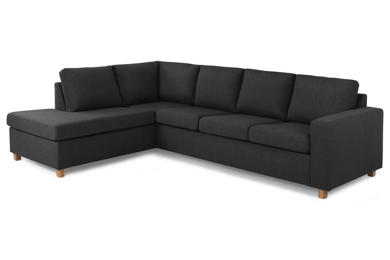 Crazy 4-sits Vänstervänd L-formad Schäslongsoffa i Tyg - Antracit - Möbler - Vardagsrum - Soffor - Divansoffa & schäslong