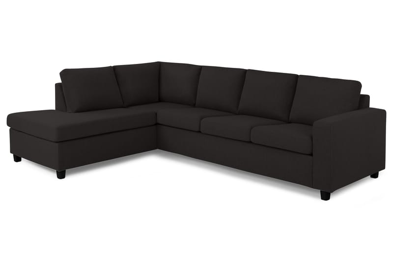 Crazy 4-sits Vänstervänd L-formad Schäslongsoffa i Tyg - Antracit - Möbler - Vardagsrum - Soffor - Divansoffa & schäslong