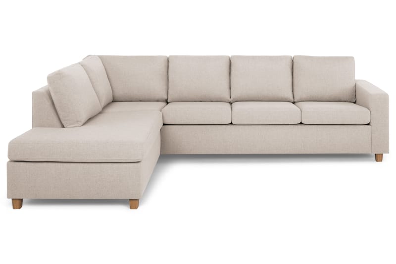 Crazy 4-sits Vänstervänd L-formad Schäslongsoffa i Tyg - Beige - Möbler - Vardagsrum - Soffor - Divansoffa & schäslong