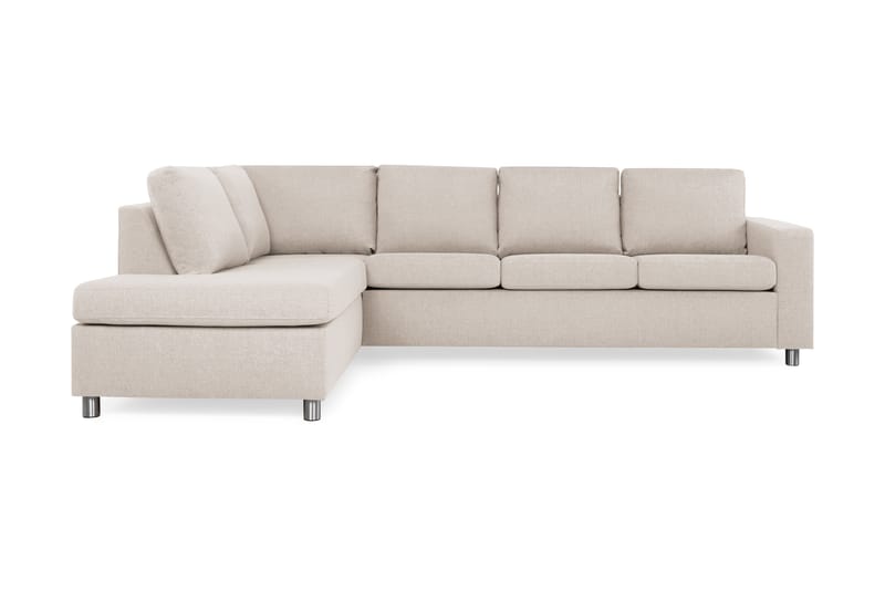 Crazy 4-sits Vänstervänd L-formad Schäslongsoffa i Tyg - Beige - Möbler - Vardagsrum - Soffor - Divansoffa & schäslong