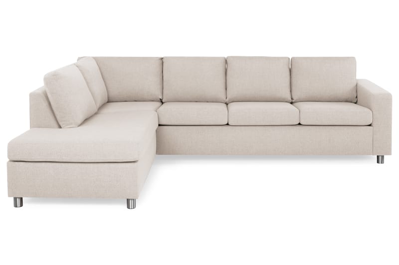Crazy 4-sits Vänstervänd L-formad Schäslongsoffa i Tyg - Beige - Möbler - Vardagsrum - Soffor - Divansoffa & schäslong