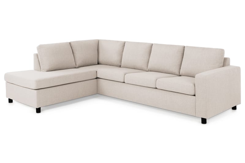 Crazy 4-sits Vänstervänd L-formad Schäslongsoffa i Tyg - Beige - Möbler - Vardagsrum - Soffor - Divansoffa & schäslong