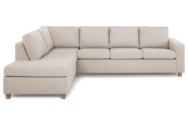 Crazy 4-sits Vänstervänd L-formad Schäslongsoffa i Tyg - Beige - Möbler - Vardagsrum - Soffor - Divansoffa & schäslong