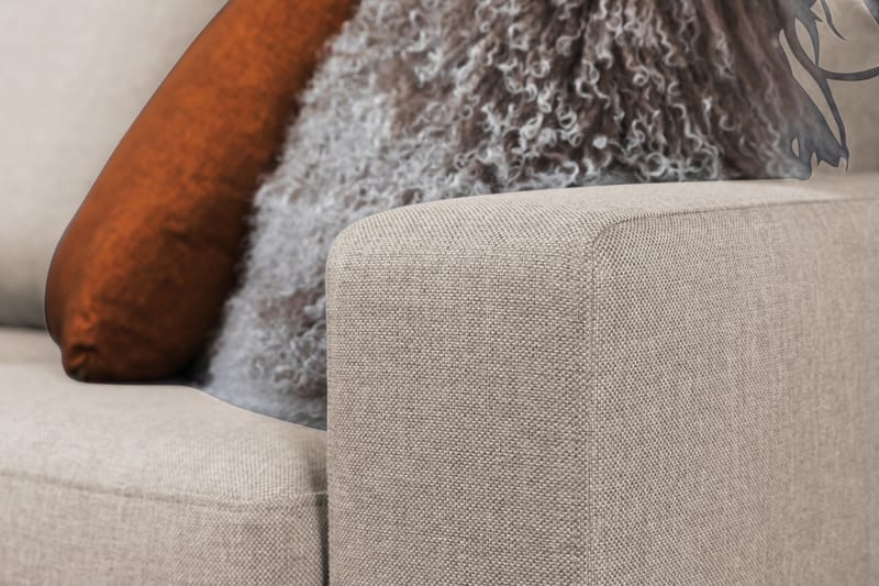 Crazy 4-sits Vänstervänd L-formad Schäslongsoffa i Tyg - Beige - Möbler - Vardagsrum - Soffor - Divansoffa & schäslong