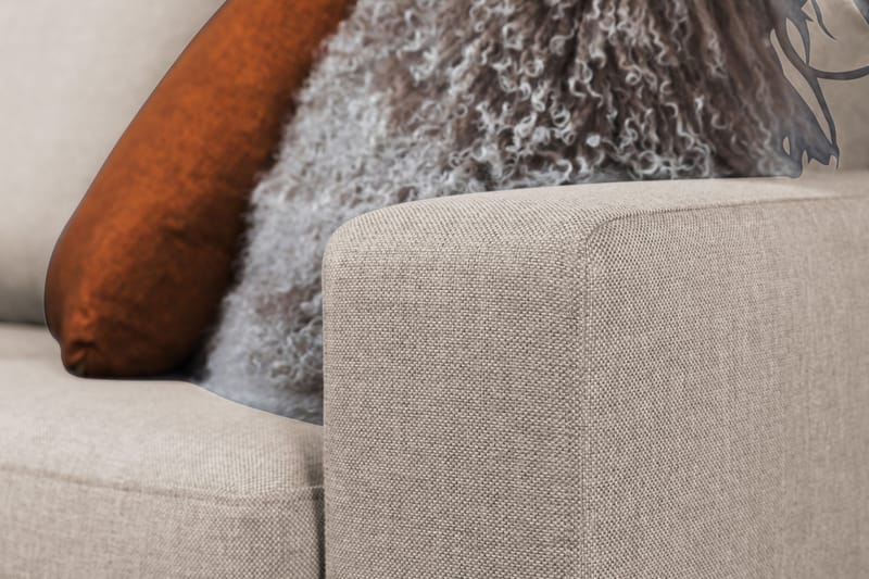 Crazy 4-sits Vänstervänd L-formad Schäslongsoffa i Tyg - Beige - Möbler - Vardagsrum - Soffor - Divansoffa & schäslong