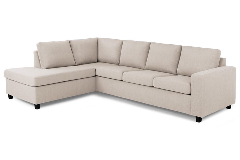 Crazy 4-sits Vänstervänd L-formad Schäslongsoffa i Tyg - Beige - Möbler - Vardagsrum - Soffor - Divansoffa & schäslong