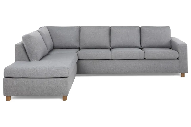 Crazy 4-sits Vänstervänd L-formad Schäslongsoffa i Tyg - Grå - Möbler - Vardagsrum - Soffor - Divansoffa & schäslong