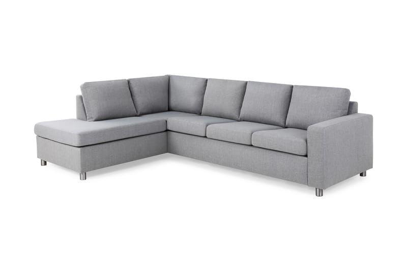 Crazy 4-sits Vänstervänd L-formad Schäslongsoffa i Tyg - Grå - Möbler - Vardagsrum - Soffor - Divansoffa & schäslong