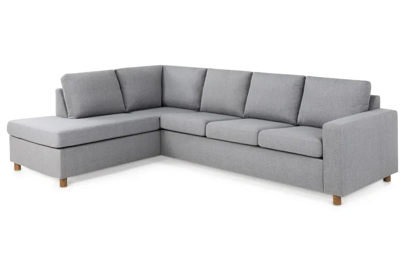 Crazy 4-sits Vänstervänd L-formad Schäslongsoffa i Tyg - Grå - Möbler - Vardagsrum - Soffor - Divansoffa & schäslong