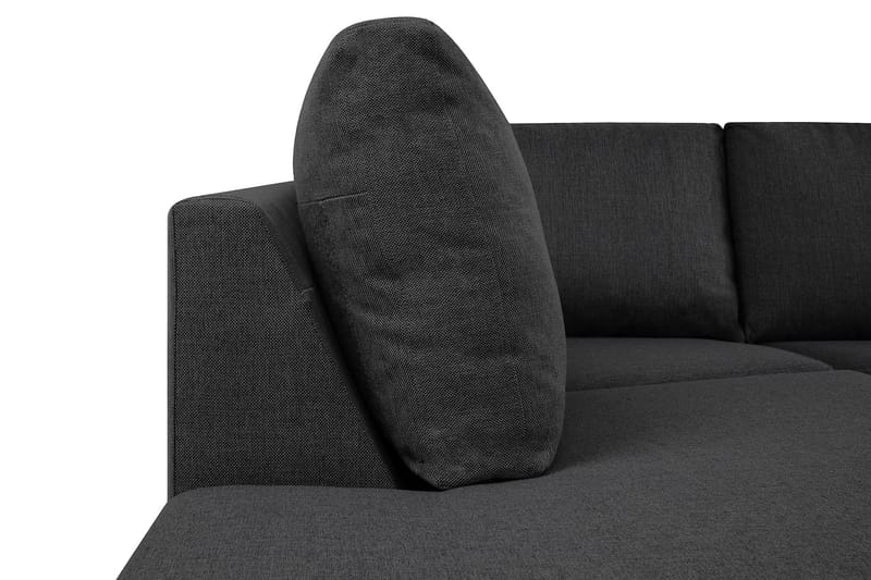 Crazy 4-sits Vänstervänd L-formad Schäslongsoffa i Tyg - Mörkgrå - Möbler - Vardagsrum - Soffor - Divansoffa & schäslong