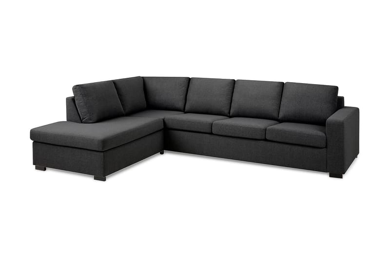 Crazy 4-sits Vänstervänd L-formad Schäslongsoffa i Tyg - Mörkgrå - Möbler - Vardagsrum - Soffor - Divansoffa & schäslong
