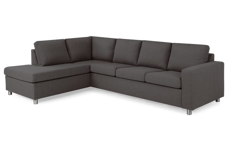 Crazy 4-sits Vänstervänd L-formad Schäslongsoffa i Tyg - Mörkgrå - Möbler - Vardagsrum - Soffor - Divansoffa & schäslong