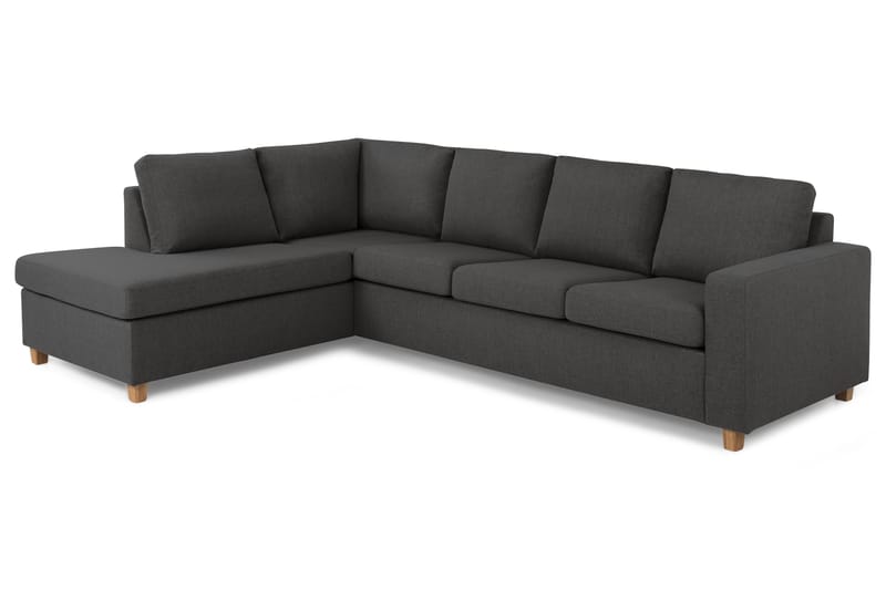 Crazy 4-sits Vänstervänd L-formad Schäslongsoffa i Tyg - Mörkgrå - Möbler - Vardagsrum - Soffor - Divansoffa & schäslong
