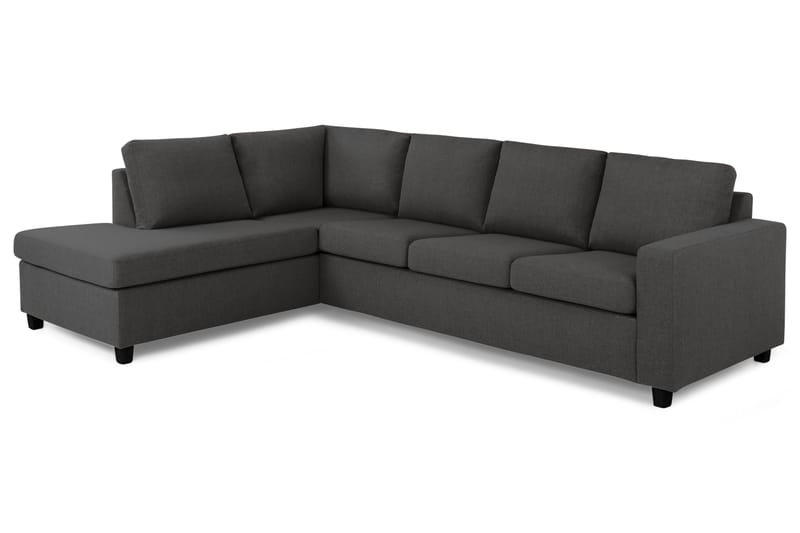 Crazy 4-sits Vänstervänd L-formad Schäslongsoffa i Tyg - Mörkgrå - Möbler - Vardagsrum - Soffor - Divansoffa & schäslong