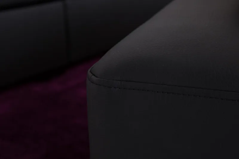 Crazy 5-sits Högervänd L-formad Schäslongsoffa i Konstläder - Svart - Möbler - Vardagsrum - Soffor - Divansoffa & schäslong