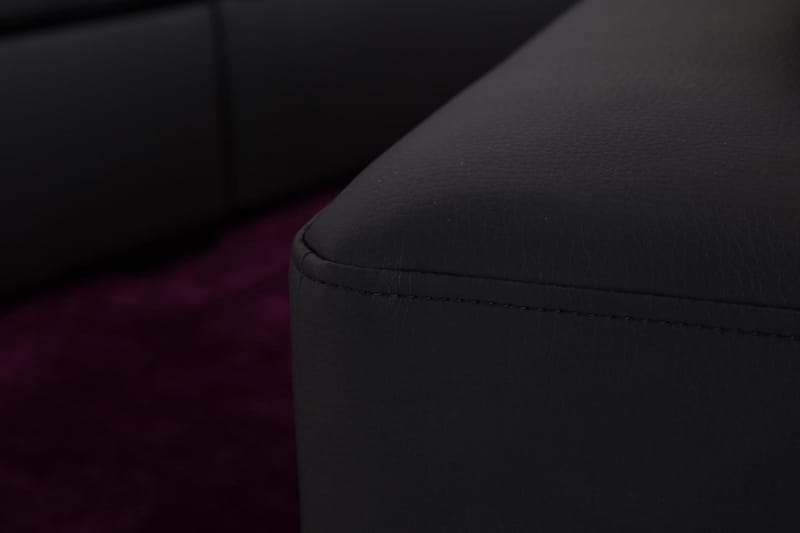 Crazy 5-sits Högervänd L-formad Schäslongsoffa i Konstläder - Svart - Möbler - Vardagsrum - Soffor - Divansoffa & schäslong